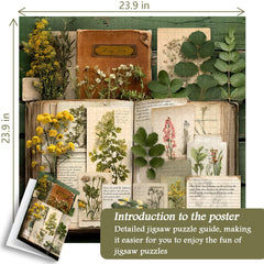 Vintage Botanical Diary Jigsaw Puzzle 1000 Pieces