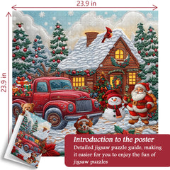 Red Truck Christmas Cottage Puzzle de 1000 pièces