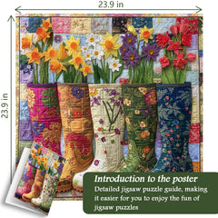 Floral Garden Boots Jigsaw Puzzle 1000 Pieces