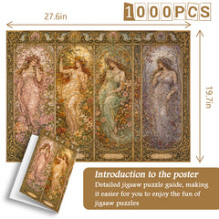 Puzzle de 1000 pièces Bibliothèque pastel fantaisiste