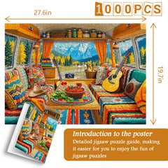 Boho Mountain Camper Jigsaw Puzzle 1000 Pieces
