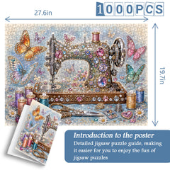 Jewel-Encrusted Sewing Reverie Jigsaw Puzzle 1000 Piece