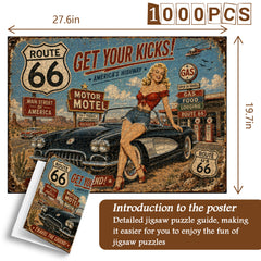 Route 66 Pin-Up Girl Jigsaw Puzzle 1000 Pieces