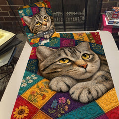 Floral Quilt Cat Jigsaw Puzzle 1000 Pieces