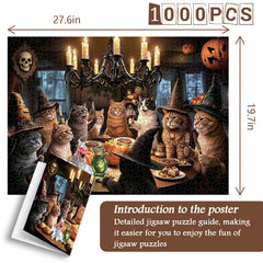 Halloween Feline Supper Jigsaw Puzzle 1000 Piece