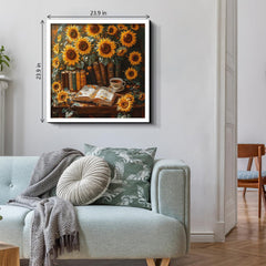 Puzzle de 1000 pièces Lecture au milieu des tournesols