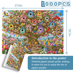 The Enchanted Birdhouse Garden Jigsaw Puzzle 1000 Piece