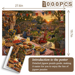 Family Yard BBQ Jigsaw Puzzle 1000 Piece