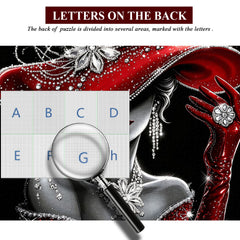 Lady in Red Diamonds Jigsaw Puzzle 1000 Pieces