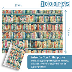 Puzzle de 1000 pièces Bibliothèque pastel fantaisiste