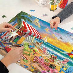 Camping-Puzzle am Meer, 1000 Teile