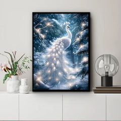 Schneebeleuchtetes Pfauen-Puzzle, 1000 Teile