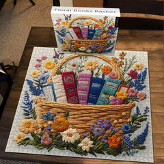 Puzzles en forme de panier de livres floraux 1000 pièces