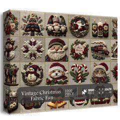 Vintage Christmas Tissu Puzzles Amusants 1000 Pièces