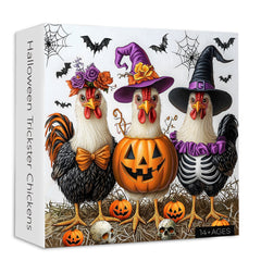 Puzzle de 1000 pièces : Poules farceuses d'Halloween