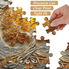 Golden Paper Tree Jigsaw Puzzle 1000 Pieces