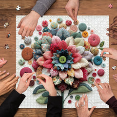 Quilted Flower Buttons Jigsaw Puzzle 1000 Pieces