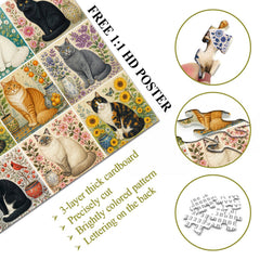 Floral Cats Jigsaw Puzzle 1000 Piece