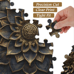 Black Gold Flower Jigsaw Puzzle 1000 Pieces