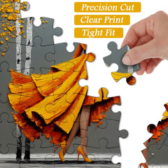 Elegant Lady in Gold Jigsaw Puzzle 1000 Pieces