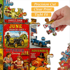 Twelve Farm Months Jigsaw Puzzle 1000 Piece