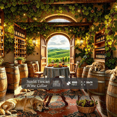 Sunlit Tuscan Wine Cellar Jigsaw Puzzle 1000 Pieces