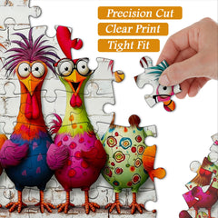 Crazy Colorful Chickens Jigsaw Puzzle 1000 Pieces