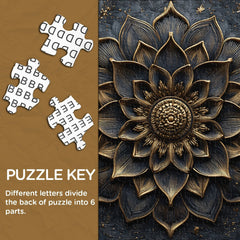 Black Gold Flower Jigsaw Puzzle 1000 Pieces