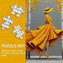 Elegant Lady in Gold Jigsaw Puzzle 1000 Pieces