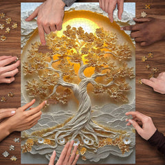 Golden Paper Tree Jigsaw Puzzle 1000 Pieces