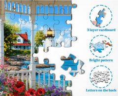 Sea-Kissed Lighthouse Jigsaw Puzzle 1000 Piece