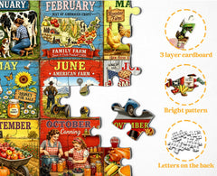 Twelve Farm Months Jigsaw Puzzle 1000 Piece