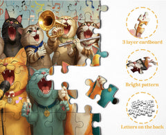 Joyful Cat Concert Jigsaw Puzzle 1000 Piece
