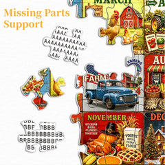 Twelve Farm Months Jigsaw Puzzle 1000 Piece