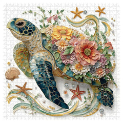 Blooming Turtle Jigsaw Puzzle 1000 Pieces