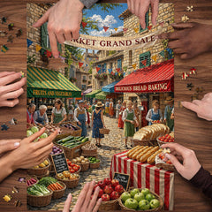 Village Market Jigsaw Puzzle 1000 Piece