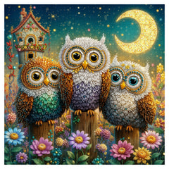 Moon Owl Trio Jigsaw Puzzle 1000 Piece