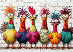 Crazy Colorful Chickens Jigsaw Puzzle 1000 Pieces