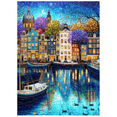 Canal Starry Night Jigsaw Puzzle 1000 Pieces
