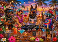 Tropical Dogs DJ Party Jigsaw Puzzle 1000 Pieces