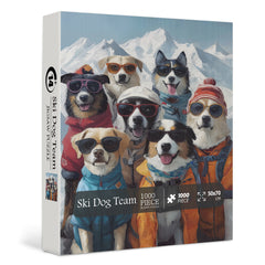 Ski Dog Team Puzzle en Bois 1000 Pièces