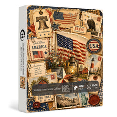 Vintage Americana Collage Jigsaw Puzzle 1000 Pieces
