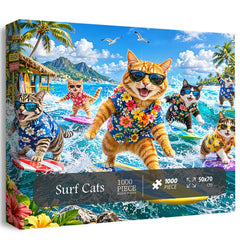 Surf Cats Jigsaw Puzzle 1000 Piece