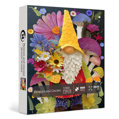 Flowers and Gnome Jigsaw Puzzle 1000 Pieces