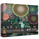 Puzzle 1000 pièces Feux d’artifice au-dessus de la liberté