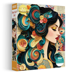 Paper Swirl Lady Jigsaw Puzzle 1000 Piece
