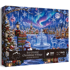 Puzzle de 1000 pièces Village de Noël en cristal de glace