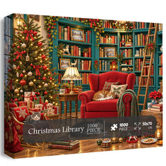 Christmas Library Jigsaw Puzzle 1000 Piece