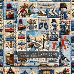 Winter Patchwork Jigsaw Puzzle 1000 Pieces