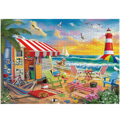 Puzzle de camping au bord de la mer 1000 pièces